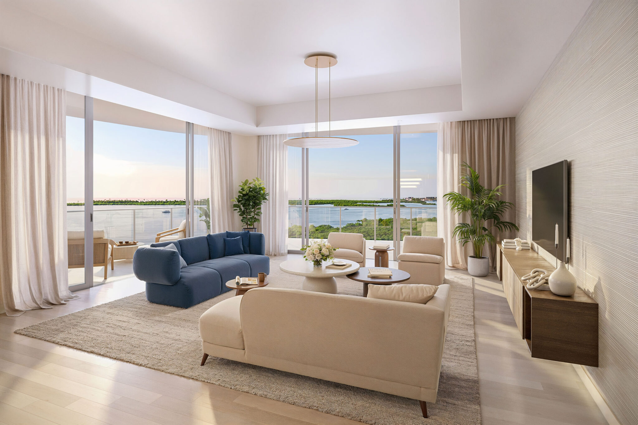 25-Ritz Estero Bay-Unit 1 & 6 - Living - Room View-R00A